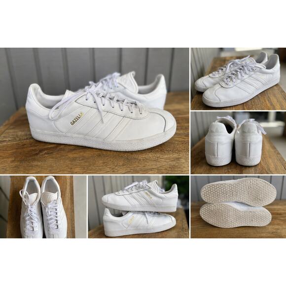 adidas Gazelle White Leather Sneakers Men’s 13 Classic Retro Terrace Shoes main image 4